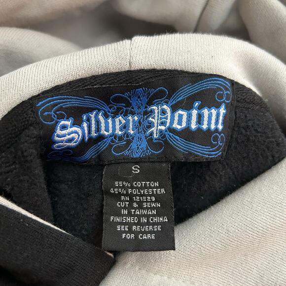 Vintage Silver Point Hoodie Black size Small Child’s Embroidered Grunge - Picture 2 of 6